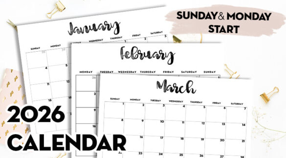 Free 2026 Calendar Printable