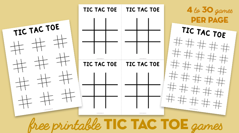 Free Printable Tic Tac Toe Game