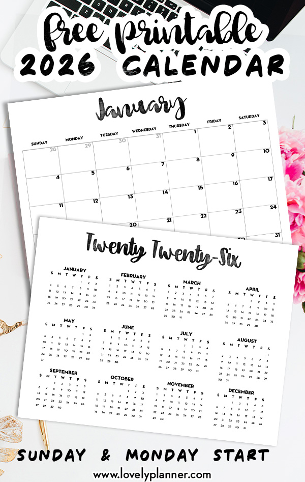 2026 Calendar Printable