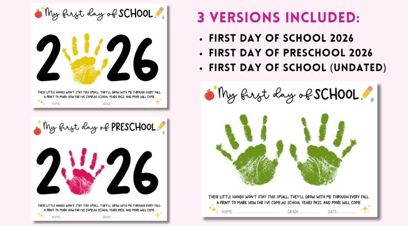 First day of School Handprint 2026