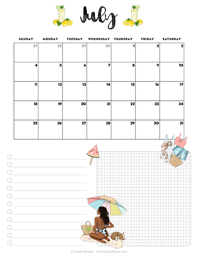 July 2027 Calendar Printable
