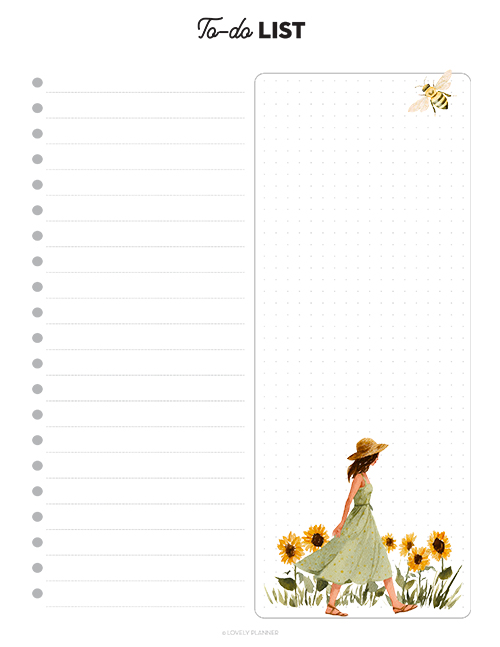 To Do List & Notes Sunflower
