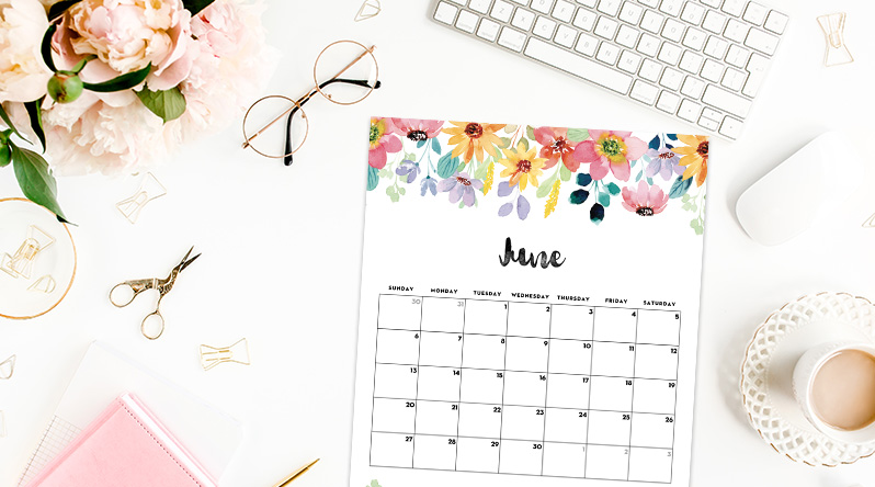 Free Printable 2027 Floral Calendar