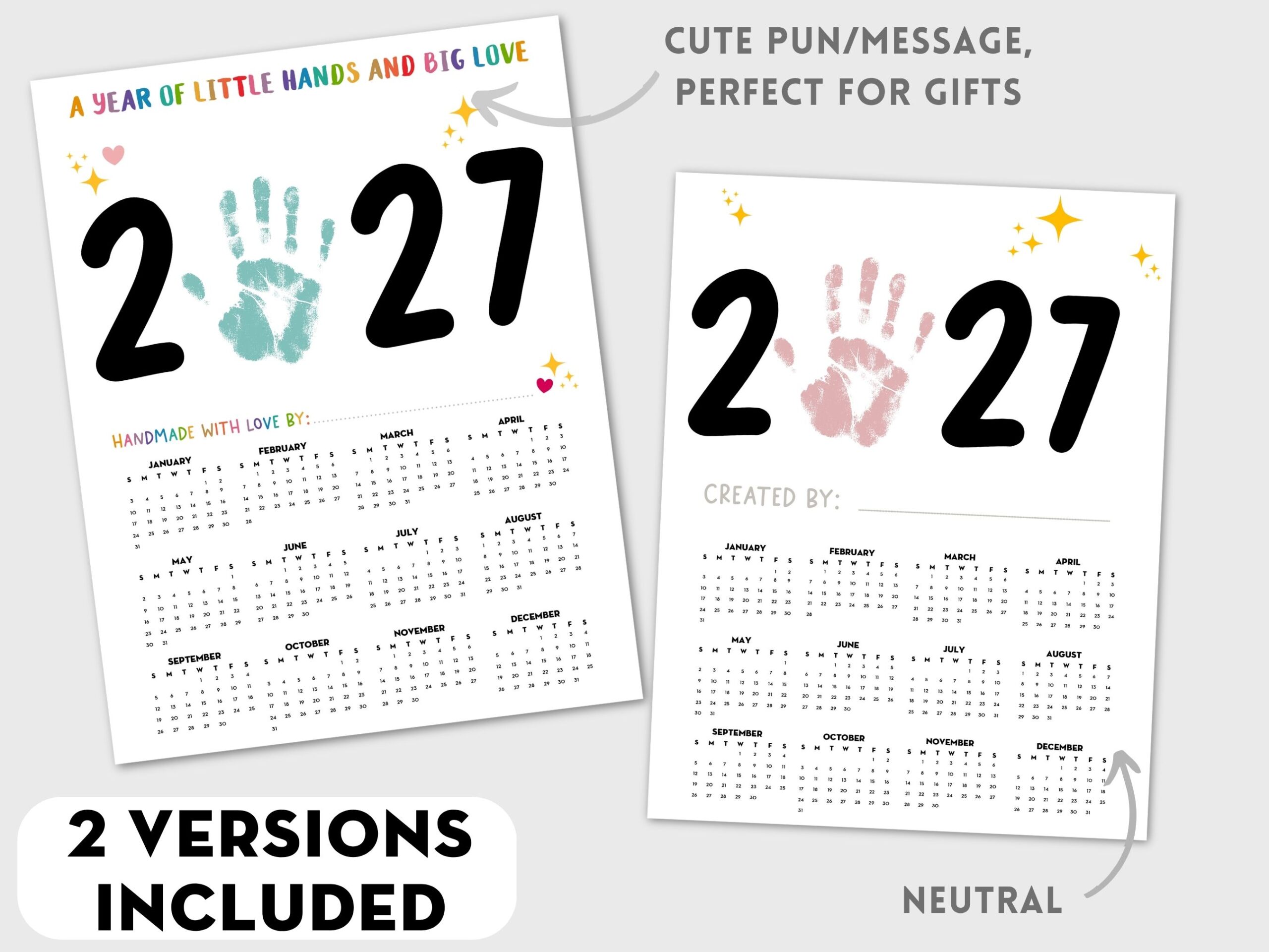 2027 handprint calendar freebie