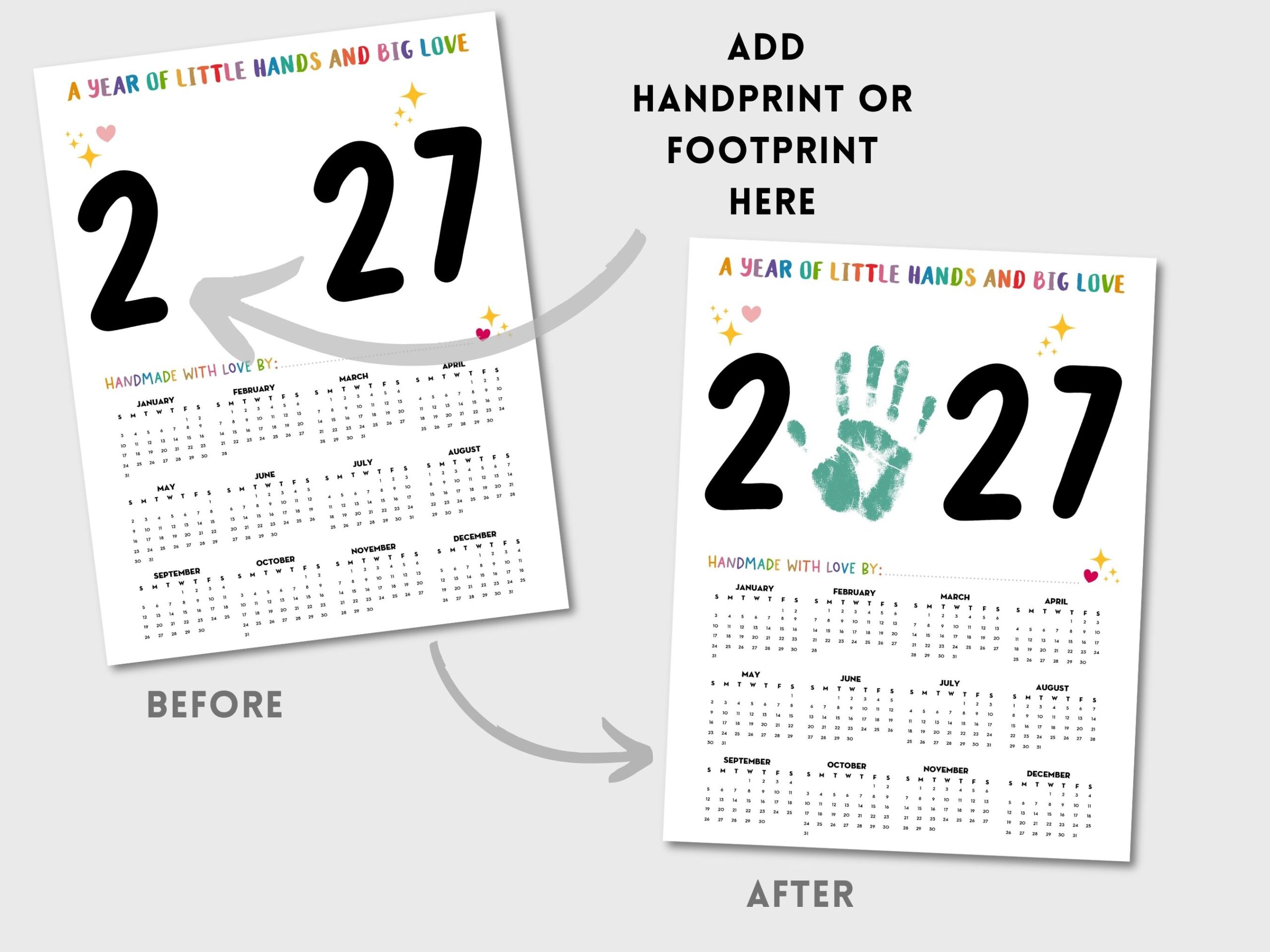 2027 handprint calendar freebie