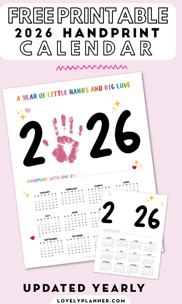 Free Printable Handprint Calendar 2026