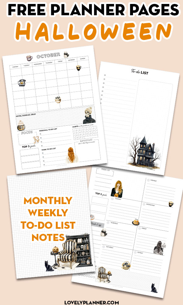 Free Printable Halloween Planner Pages