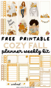 Free Printable Cozy Fall Weekly Kit Planner Stickers - Lovely Planner