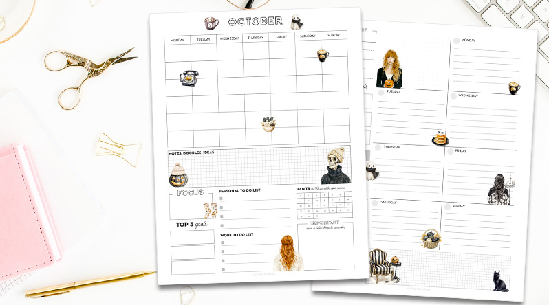 Free Printable Planner pages Halloween