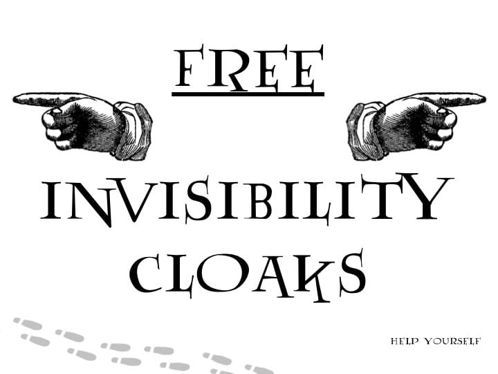 Printable Free Invisibility Cloaks Sign