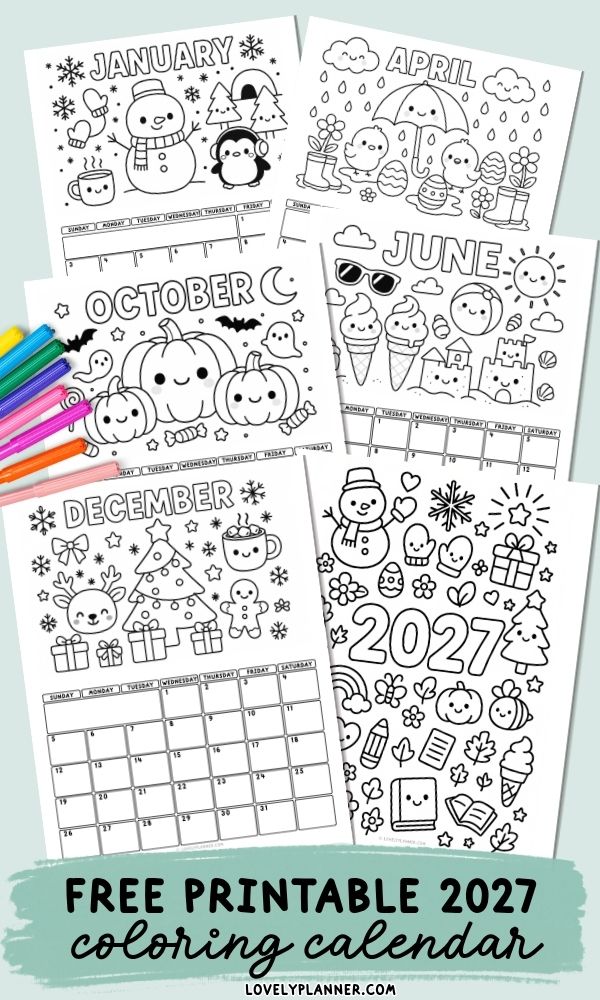 2027 Coloring Calendar