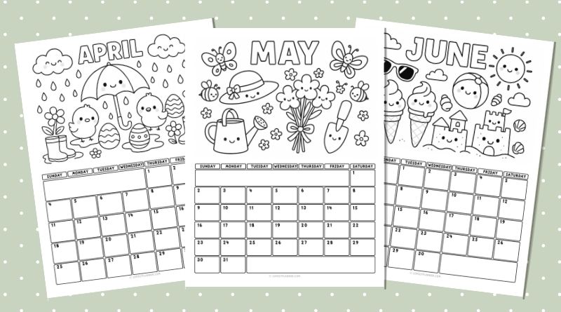 Free Printable Coloring Calendar