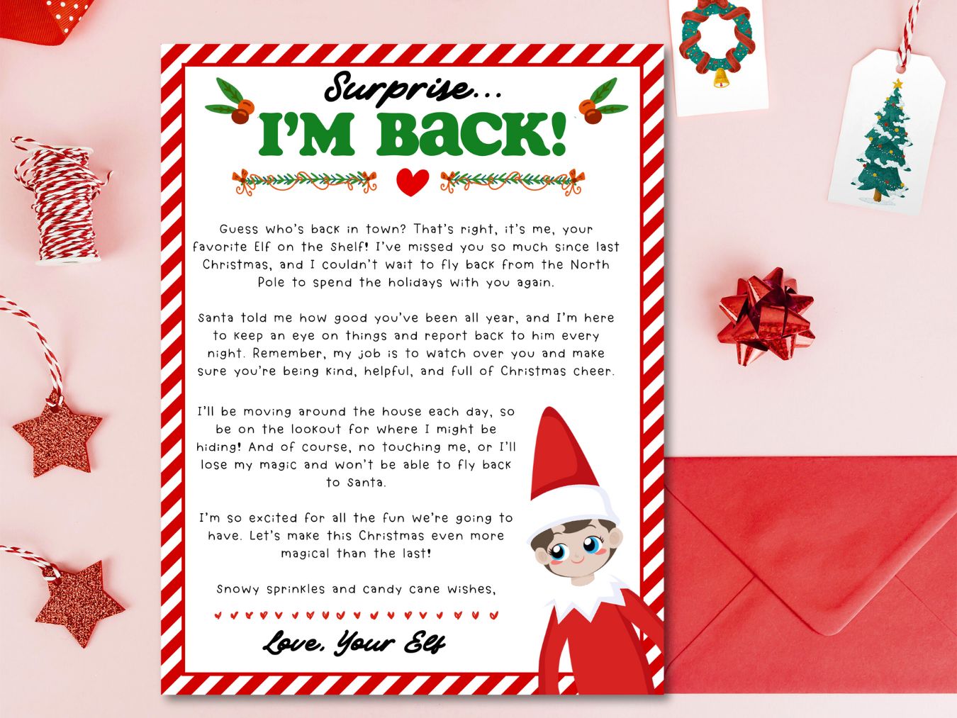 Free Printable Elf Return Letter