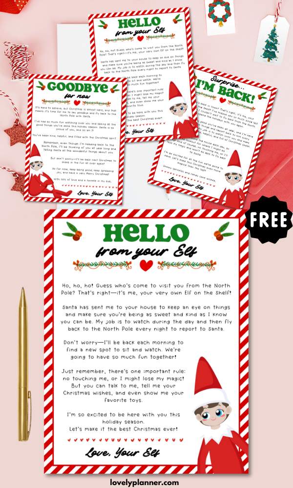 Free Printable Elf on the Shelf Letters