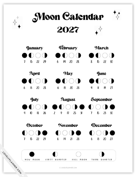 2027 Lunar Calendar Free Printable