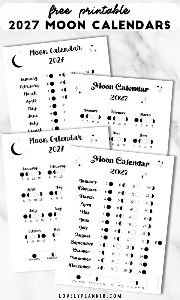 2027 Moon Phases Calendar