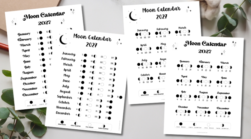 Free Moon Calendar 2027