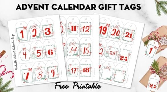 Free Printable Advent Calendar Tags