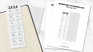 Free Printable 2026 Bookmark Calendar