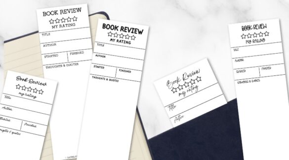 15 Free Printable Book Review Bookmarks - Lovely Planner