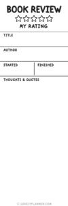 15 Free Printable Book Review Bookmarks - Lovely Planner