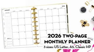 Free Printable 2026 Two-Page Monthly Calendar