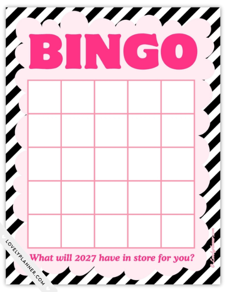 Printable 2027 Bingo Card
