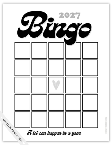 Free Printable 2027 Bingo Card