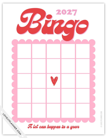 Printable Bingo Card 2027