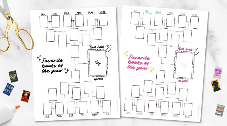 Free Printable 2026 Book Bracket Template – Favorite Book of the Year ...