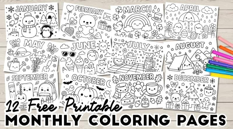 Free Printable Monthly Coloring Pages