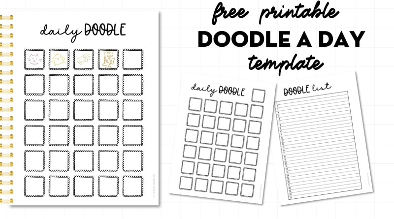 Free Printable Doodle a Day Bullet Journal Template