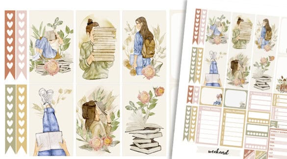 Free Printable Planner Stickers Weekly Kit Reader Girl