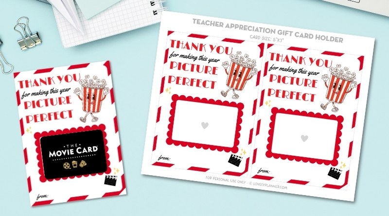 Cinema Teacher Appreciation Gift Card Holder