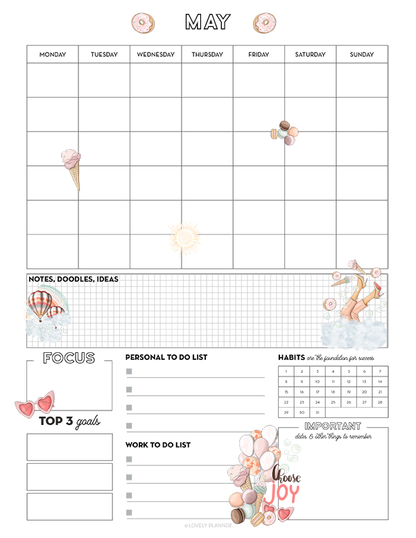 May Calendar Printable