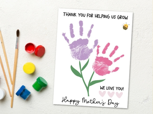 Mother's Day Handprint Art Flowers