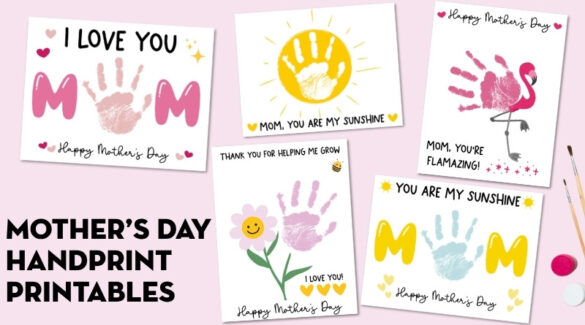 Free Mother's Day Handprint Printable Pages