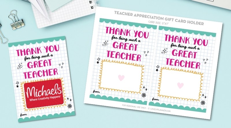 Teacher Appreciation Gift Card Holder
