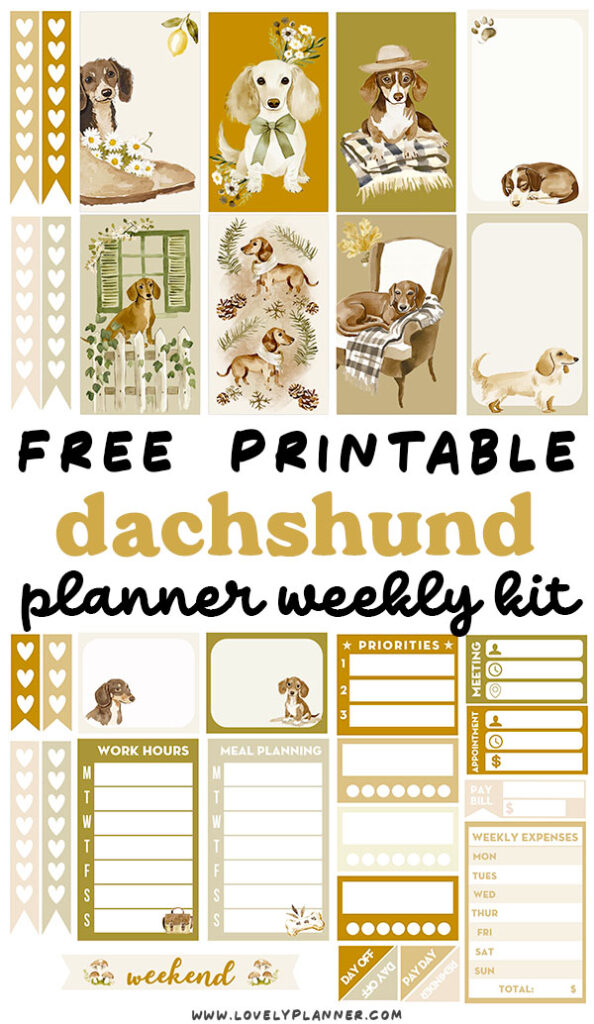 Planner Sticker Weekly Kit Dachshund