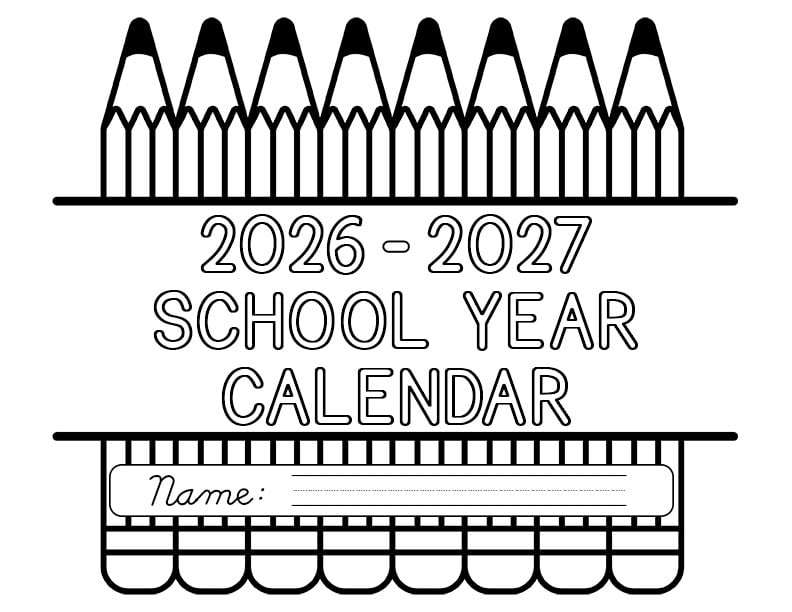 Free Printable Traceable Calendar 2026 2027