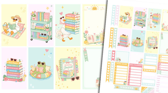 Free Planner Stickers Weekly Kit Bookish Summer