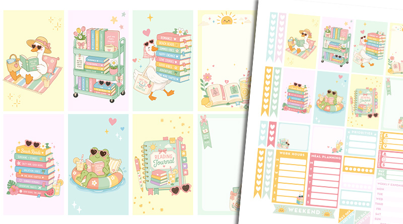Free Planner Stickers Weekly Kit Bookish Summer