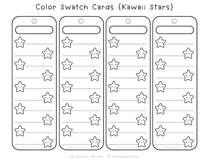 Free Printable Star Color Swatch Cards