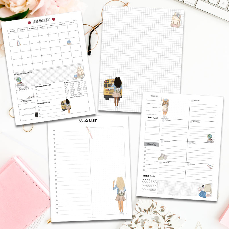 Free Printable Planner Pack Back to School