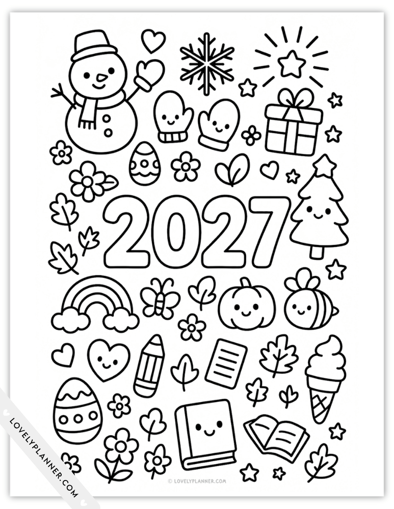 2027 Coloring Calendar Printable