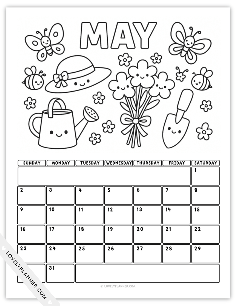 Cute May 2027 Calendar