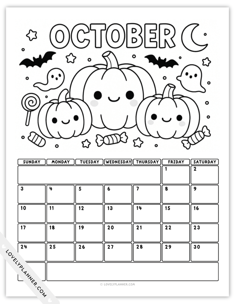 October 2027 Coloring Calendar