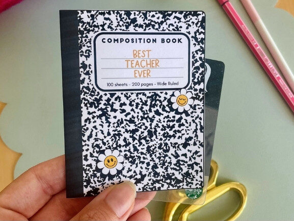Free Printable Composition Notebook Gift Card Card Holder Teacher Appreciation