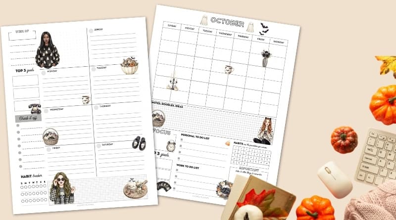 Free Printable Halloween Girl Planner Pack