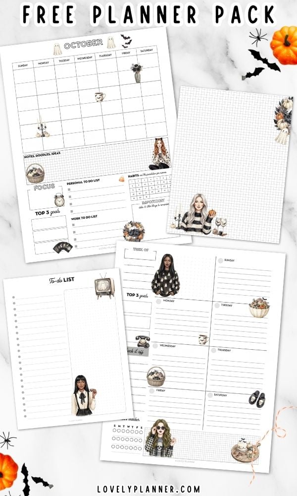 Free Printable Halloween Girl Planner Pack